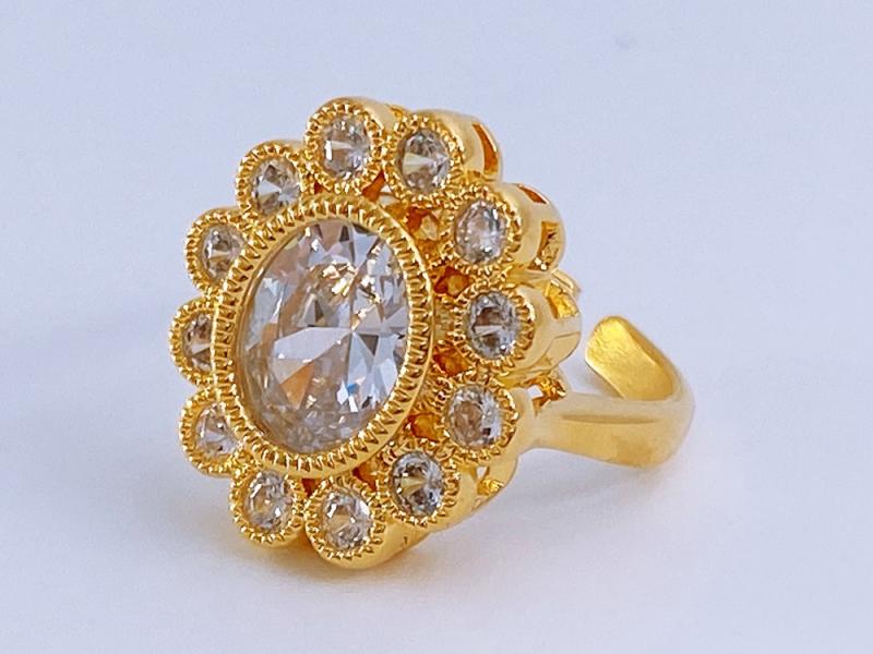 [Ozel] Shiny BRASS Cubic Zirconia Ring