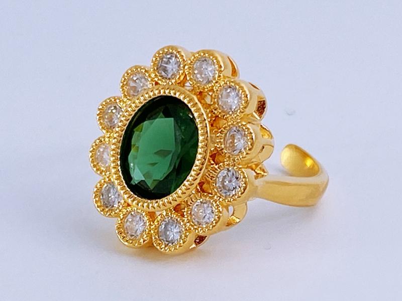 [Ozel] Shiny BRASS Cubic Zirconia Ring