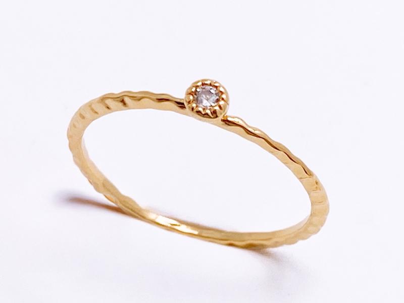 [Ozel] Shiny BRASS Cubic Zirconia Ring