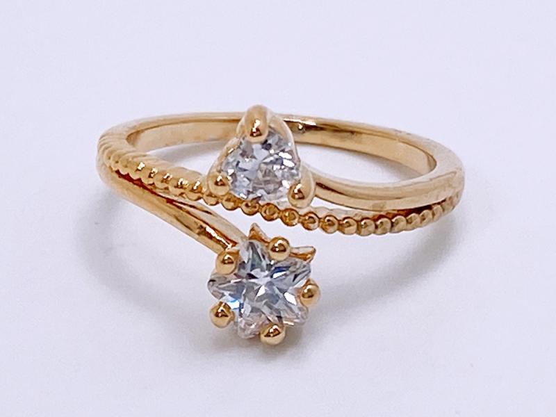 [Ozel] Wedding Guest Look Glossy Brass Cubic Ring
