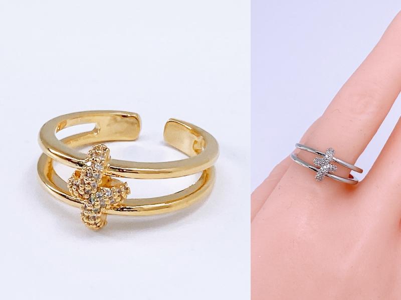 [Ozel] Shiny BRASS Cubic Zirconia Ring