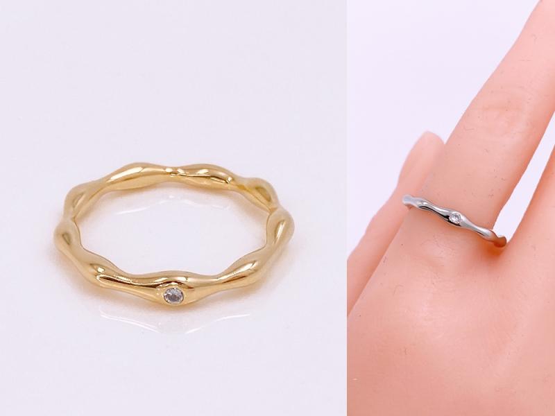[Ozel] Shiny BRASS Cubic Zirconia Ring