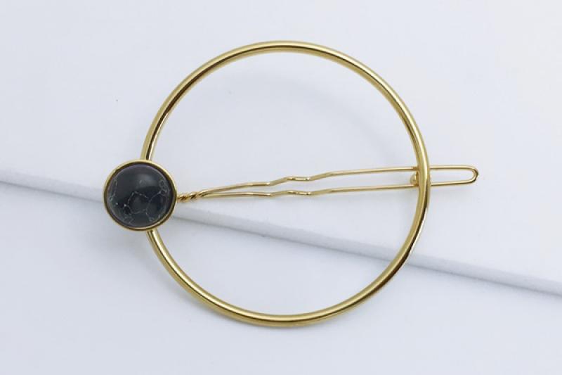 [Ozel] Modern Classic Glossy Howlite Gemstone Hairpin