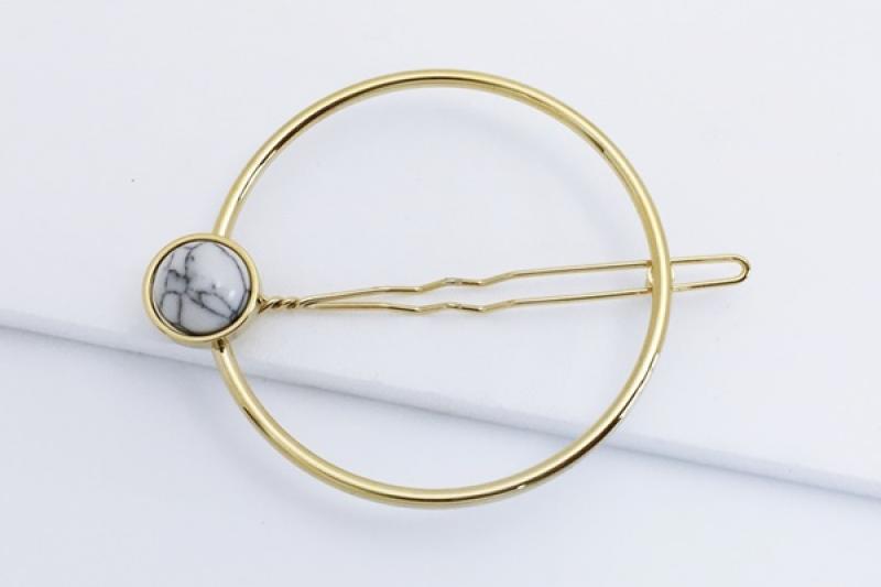[Ozel] Romantic Mood Glossy Howlite Gemstone Hairpin [Ozel]