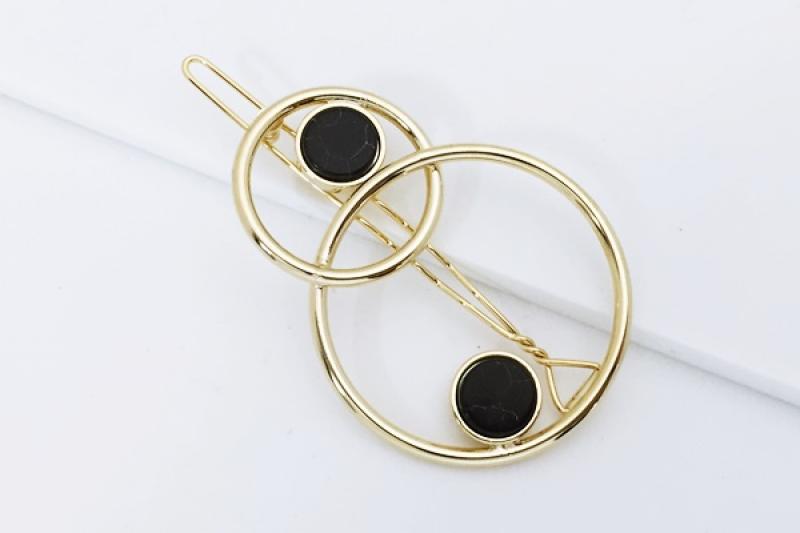 [Ozel] Sophisticated Glossy Howlite Gemstone Hairpin