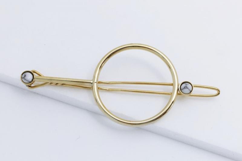 [Ozel] Stylish Glossy Howlite Gemstone Hairpin